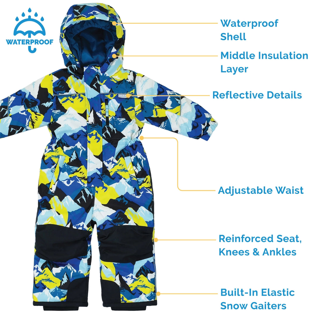 >Jan & Jul Kids Waterproof Snowsuit - Neon Peaks