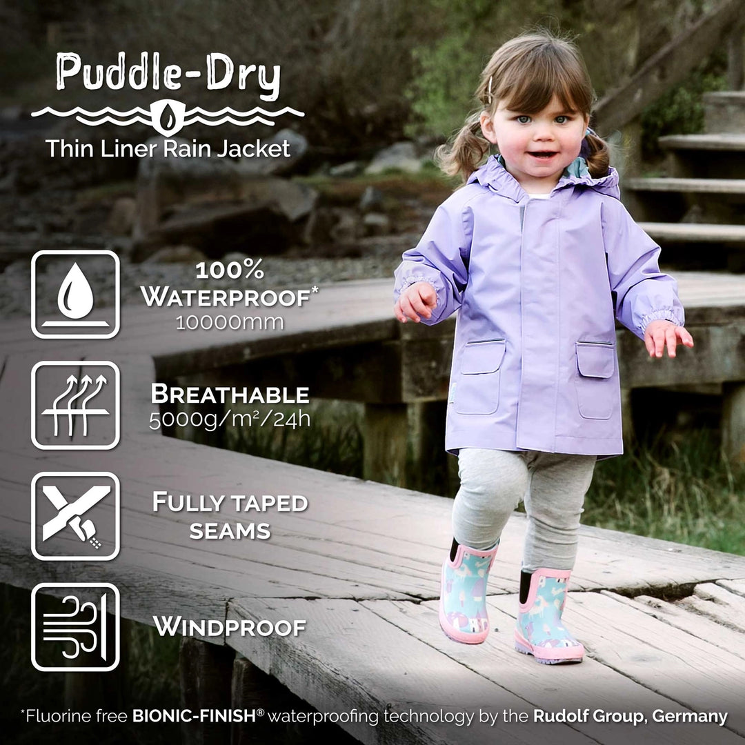 >Jan & Jul Kids Puddle-Dry Waterproof Jacket - Lavender