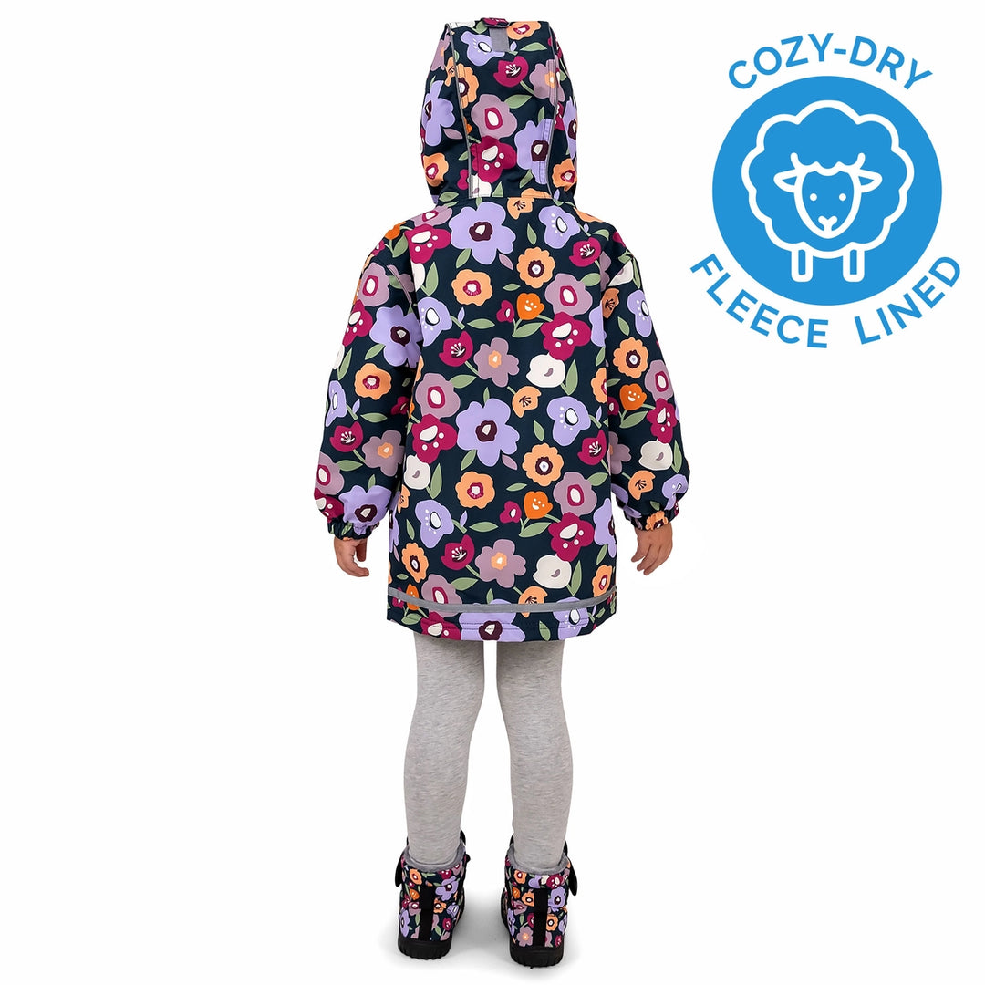 >Jan & Jul Kids Cozy-Dry Waterproof Jacket - Winter Flowers