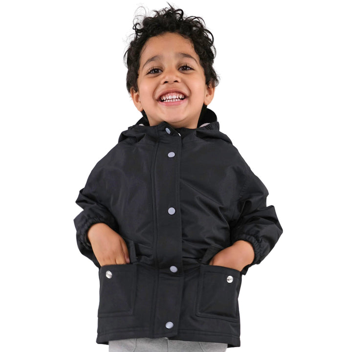 >Jan & Jul Kids Cozy-Dry Waterproof Jacket - Black