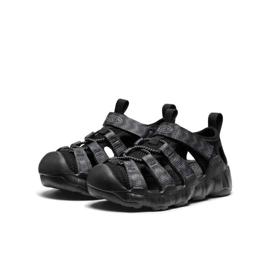 >KEEN Kids Hyperport H2 Extra Cushy Sandal - BLACK/STEEL GREY