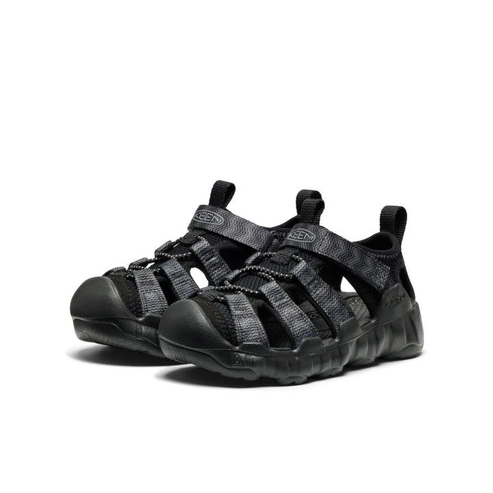 >KEEN Kids Hyperport H2 Extra Cushy Sandal - BLACK/STEEL GREY