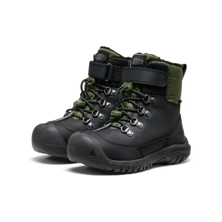 >KEEN Kids Kanibou Waterproof Winter Boot - BLACK/BRONZE GREEN