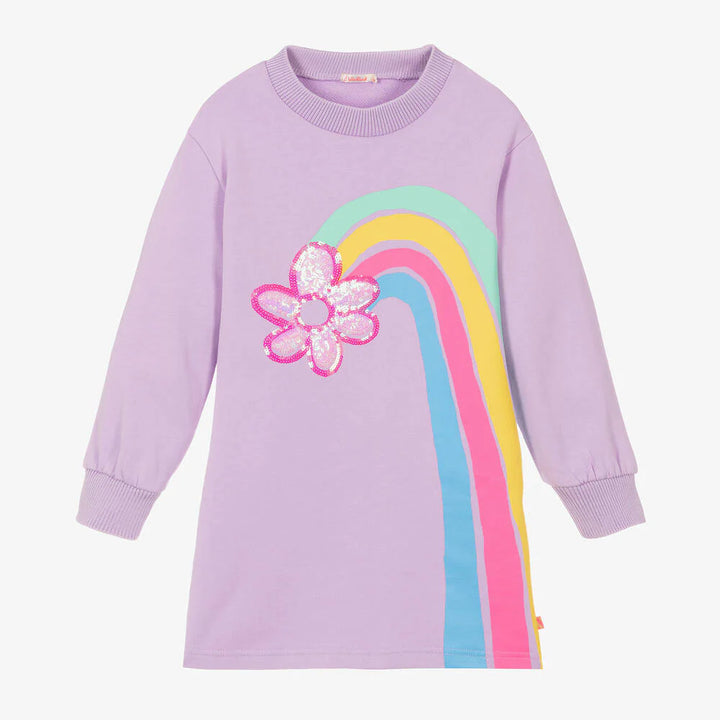 Billieblush Girls Purple Flower Sweatshirt Dress - 5Y/8Y