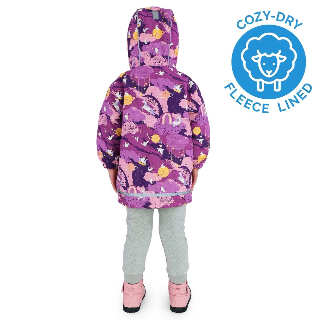 >Jan & Jul Kids Cozy-Dry Waterproof Jacket - Purple Dream