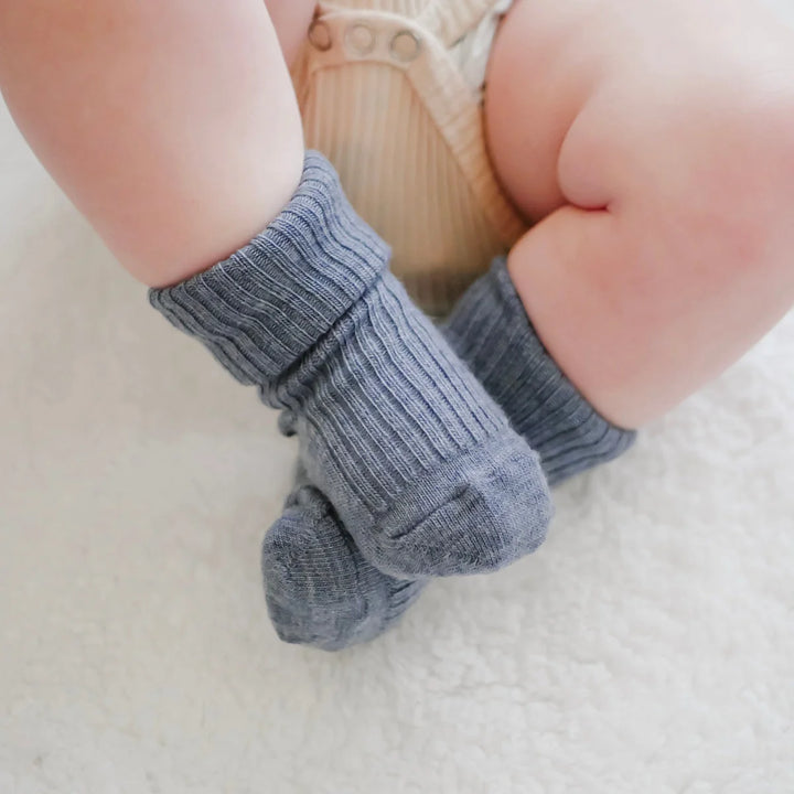 >Woolino Baby and Toddler Wool Socks - Blue