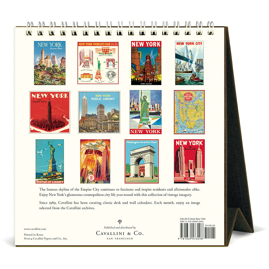 Cavallini Desk Calendar - New York 6.5" x 6.5"