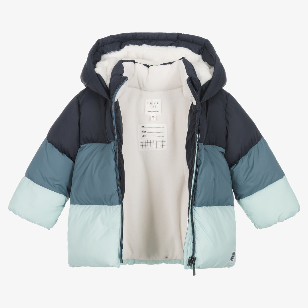 CARRÉMENT BEAU Baby Blue Hooded Puffer Jacket - 9M