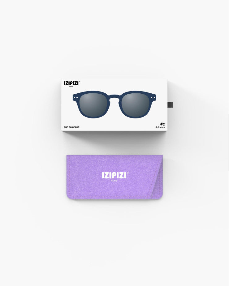 IZIPIZI PARIS Kids Polarized Sunglasses in Square #C - Navy Blue