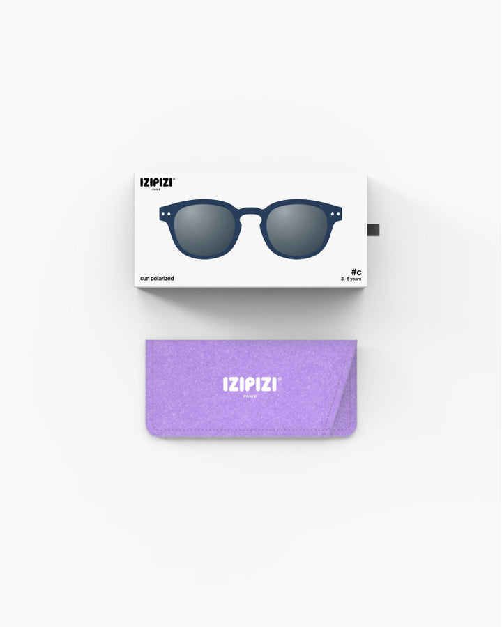 IZIPIZI PARIS Kids Polarized Sunglasses in Square #C - Navy Blue