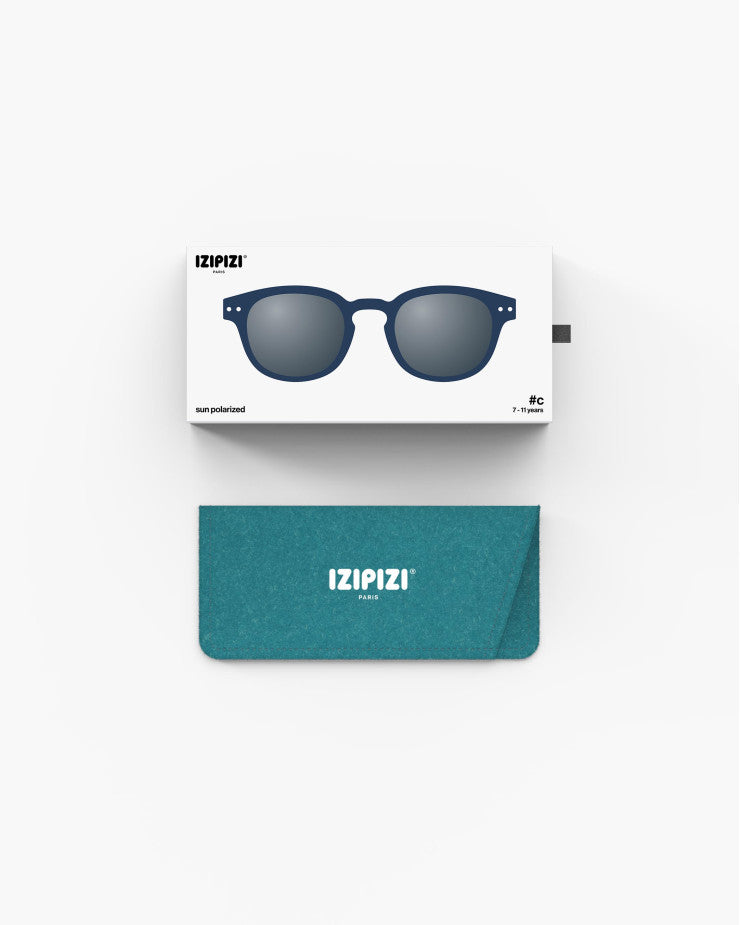 IZIPIZI PARIS Kids Polarized Sunglasses in Square #C - Navy Blue