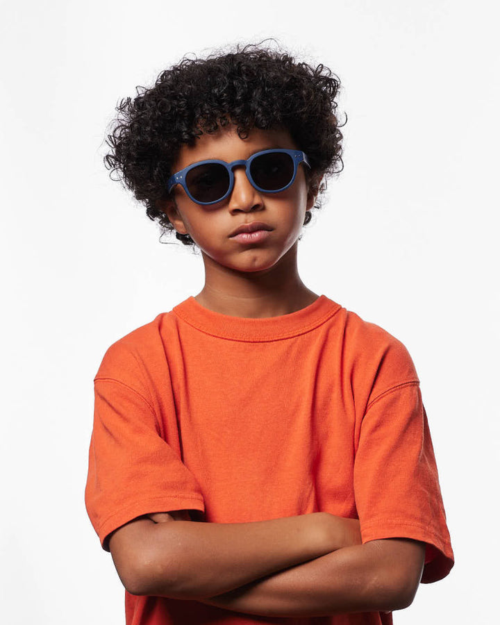 IZIPIZI PARIS Kids Polarized Sunglasses in Square #C - Navy Blue