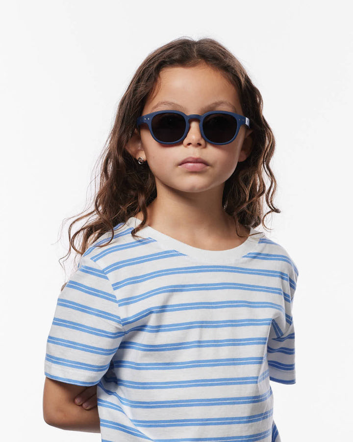 IZIPIZI PARIS Kids Polarized Sunglasses in Square #C - Navy Blue
