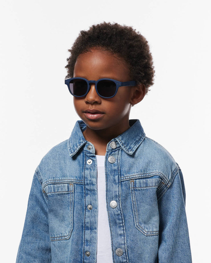 IZIPIZI PARIS Kids Polarized Sunglasses in Square #C - Navy Blue