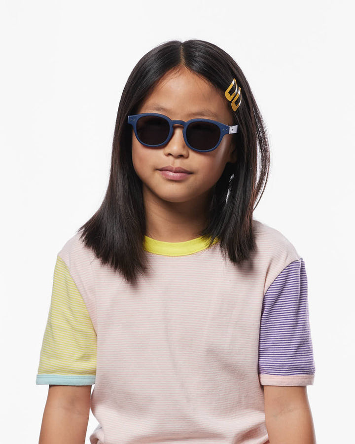 IZIPIZI PARIS Kids Polarized Sunglasses in Square #C - Navy Blue