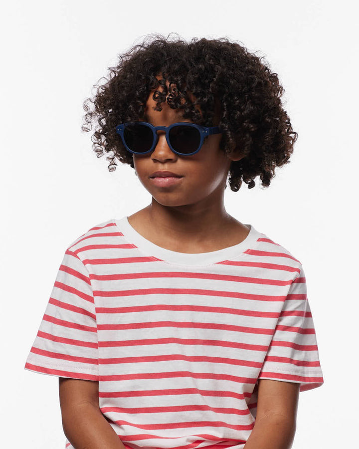 IZIPIZI PARIS Kids Polarized Sunglasses in Square #C - Navy Blue