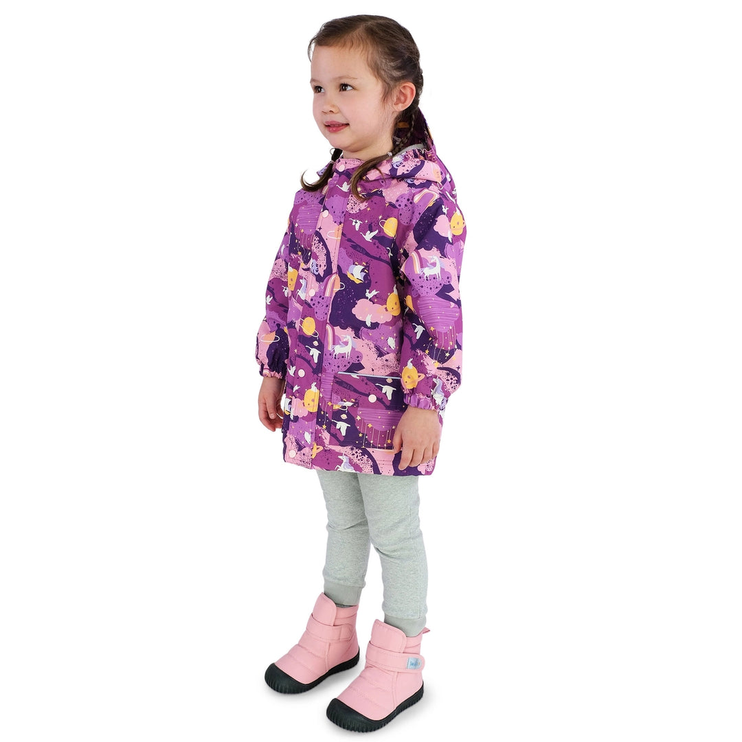 >Jan & Jul Kids Cozy-Dry Waterproof Jacket - Purple Dream