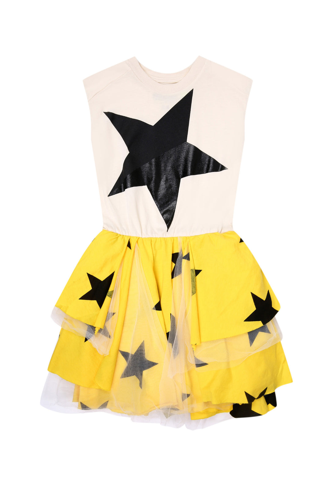 Nununu Kids Girl LAYERED STAR Tulle Dress - Natural