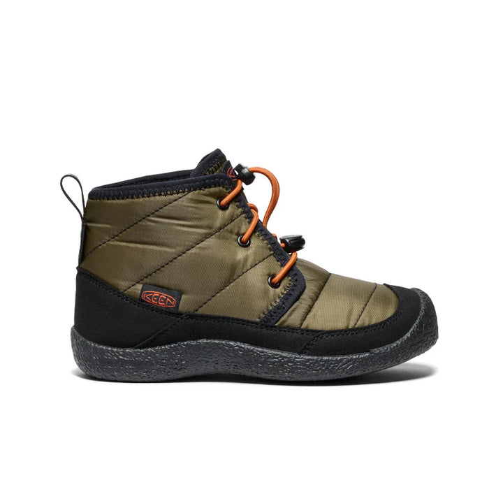 >KEEN Kids Howser II Waterproof Chukka - Dark Olive/Gold Flame