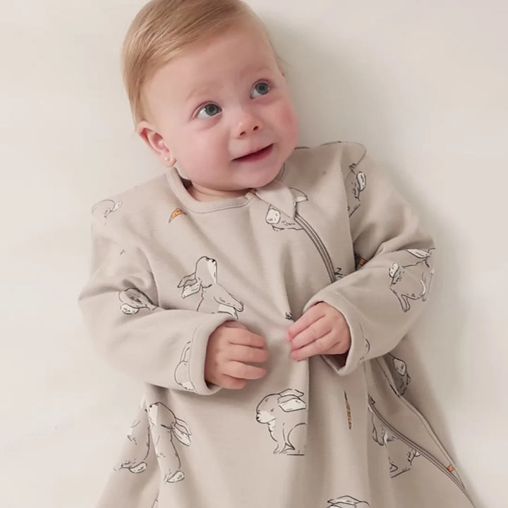>Woolino Baby Merino Wool & Organic Cotton Slumber Sack Sleep Bag - Bunny