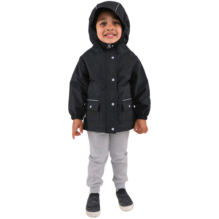 >Jan & Jul Kids Cozy-Dry Waterproof Jacket - Black