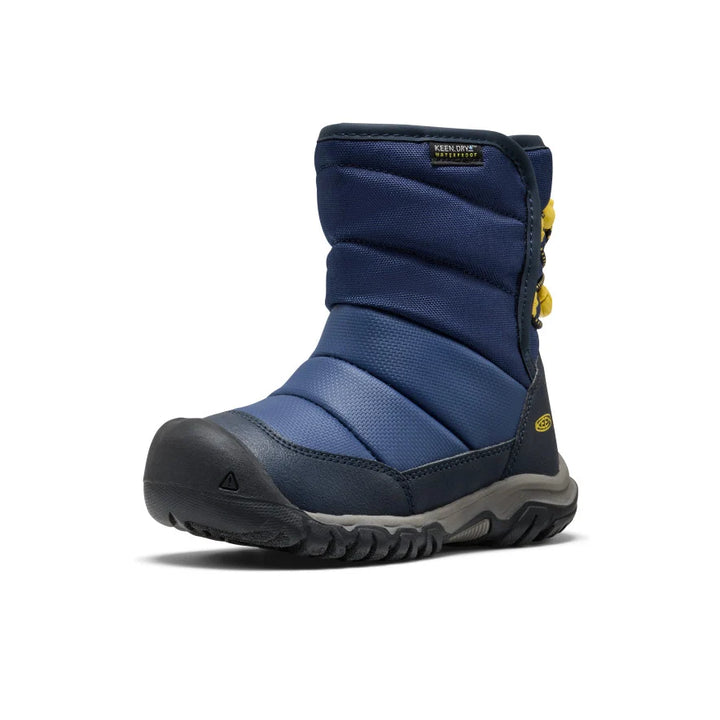 >KEEN Kids Puffrider Waterproof Winter Boot - NAVAL ACADEMY/MANGO MINT