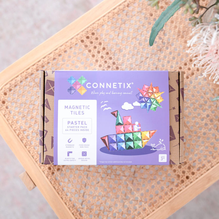 >CONNETIX Pastel Tiles - 64 Pieces Starter Pack