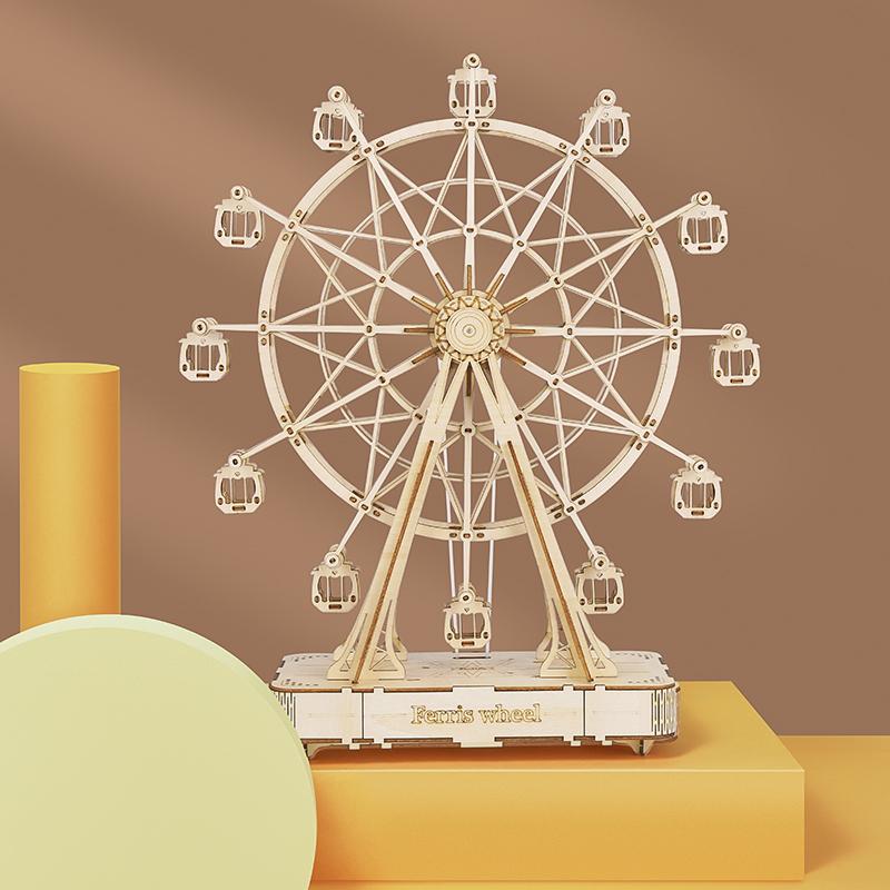 >Hands Craft DIY 3D Wooden Puzzle Music Box: Ferris Wheel