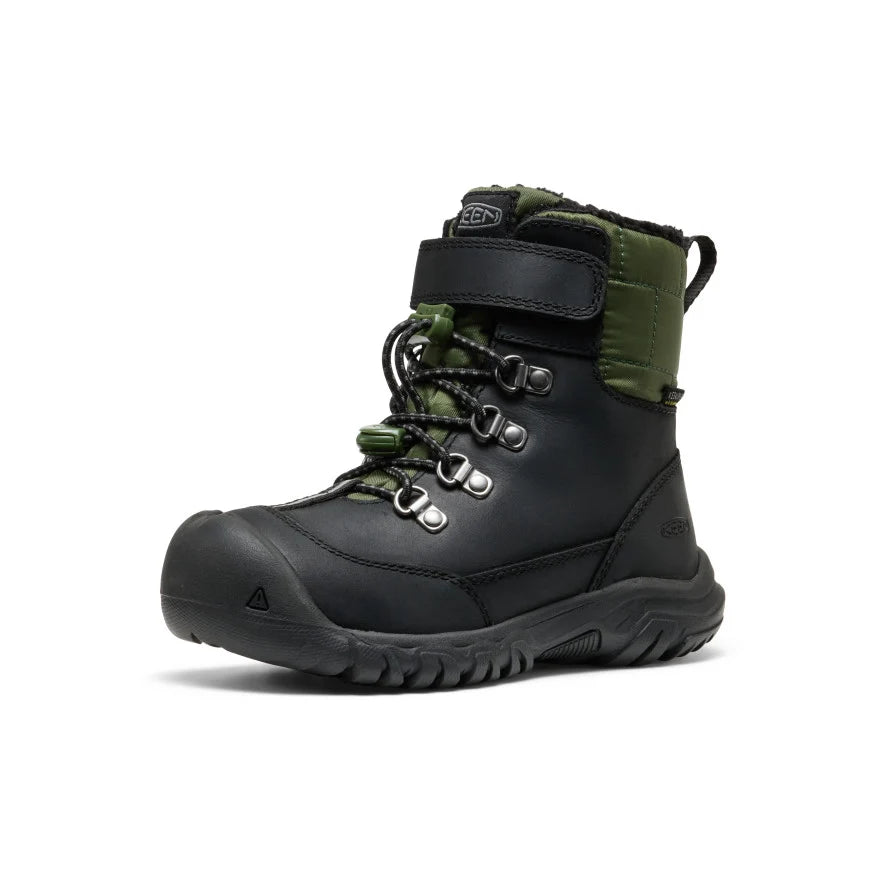 >KEEN Kids Kanibou Waterproof Winter Boot - BLACK/BRONZE GREEN