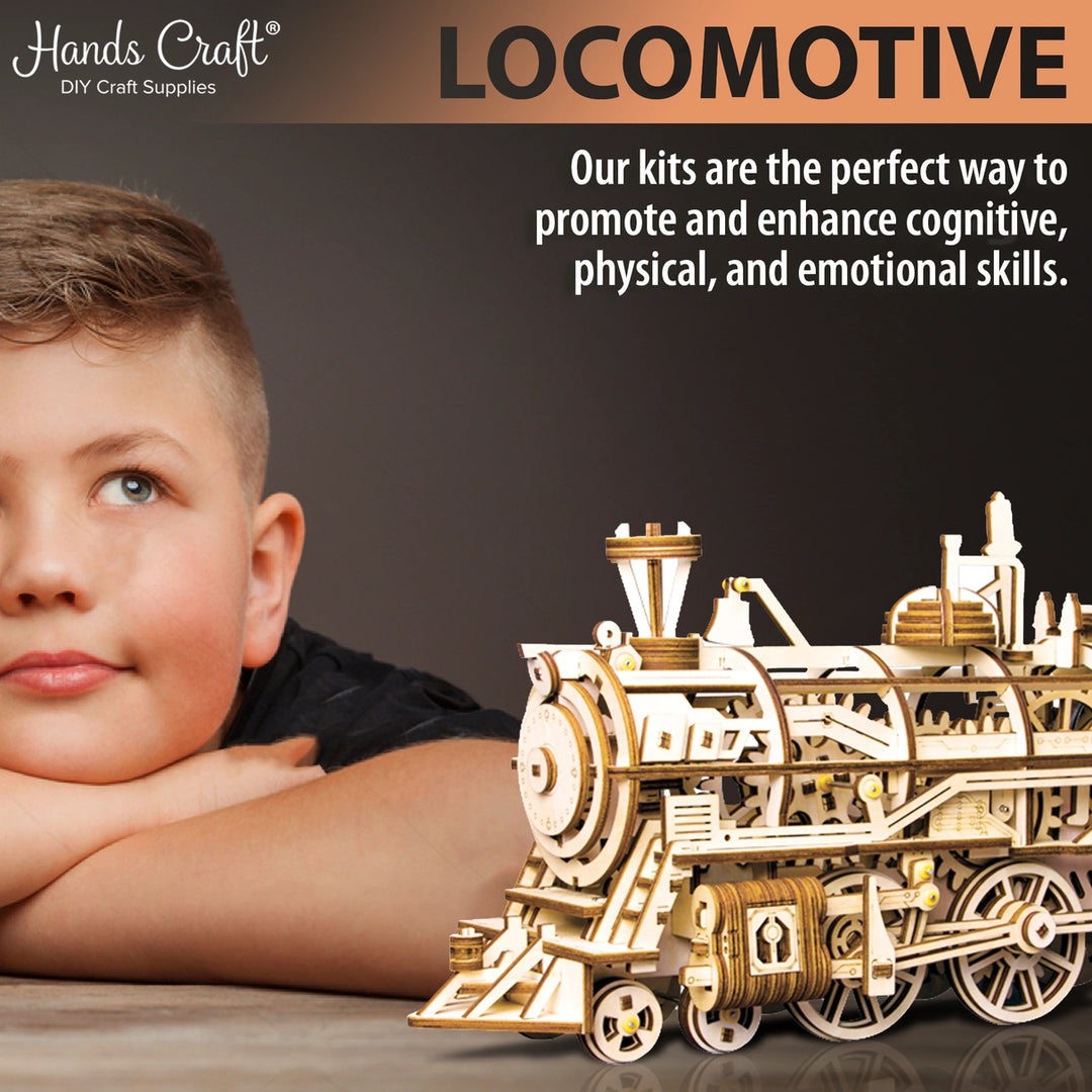 >Hands Craft DIY Wooden Puzzle: Locomotive