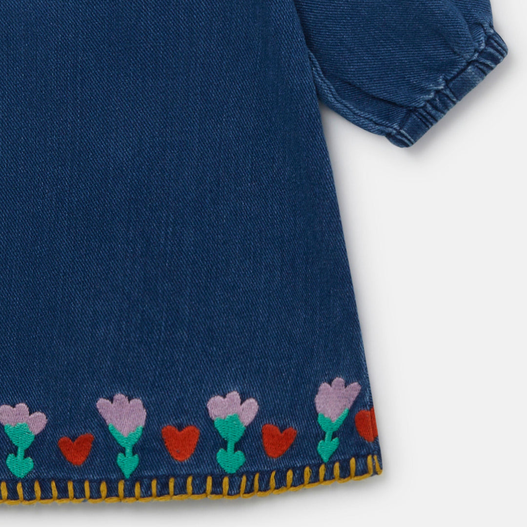 STELLA MCCARTNEY Girl's Folk Flower Embroidery Denim Dress