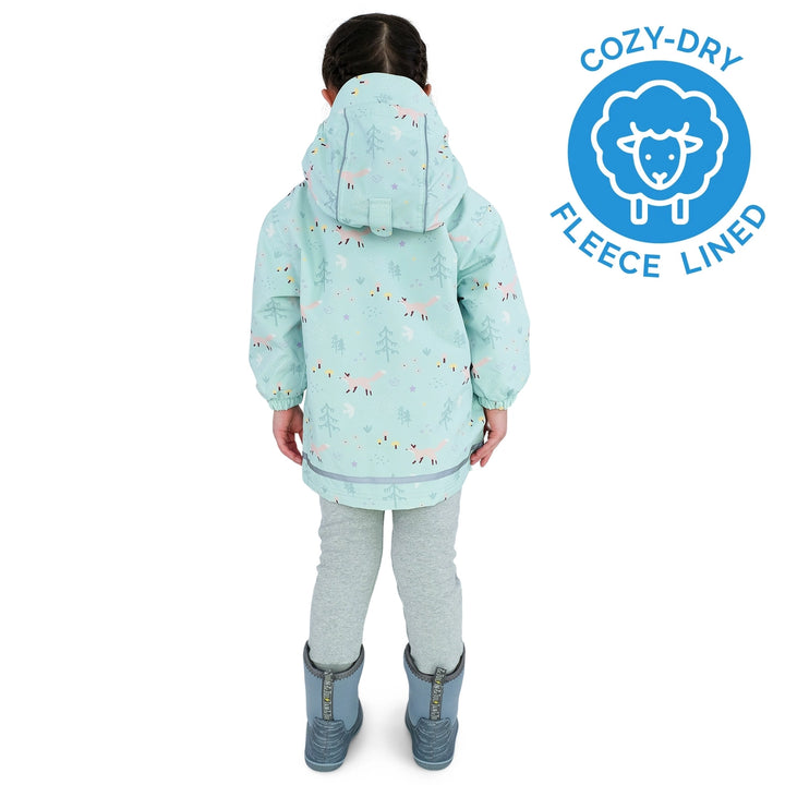 >Jan & Jul Kids Cozy-Dry Waterproof Jacket - Minty Forest