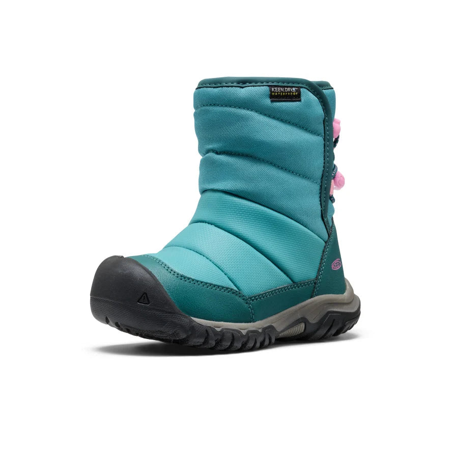 >KEEN Kids Puffrider Waterproof Winter Boot - BRITTANY BLUE/CASHMERE ROSE