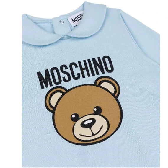 Moschino Baby Teddy Bear Romper - Sky Blue