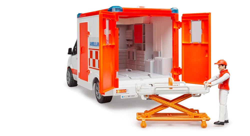 >Bruder 02676 MB Sprinter Ambulance w/ Driver 17.9 x 6.7 x 8.7 inch