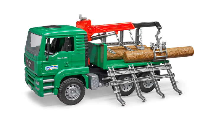 >Bruder 02769 MAN Timber Truck w/ Loading Crane and 3 Trunks