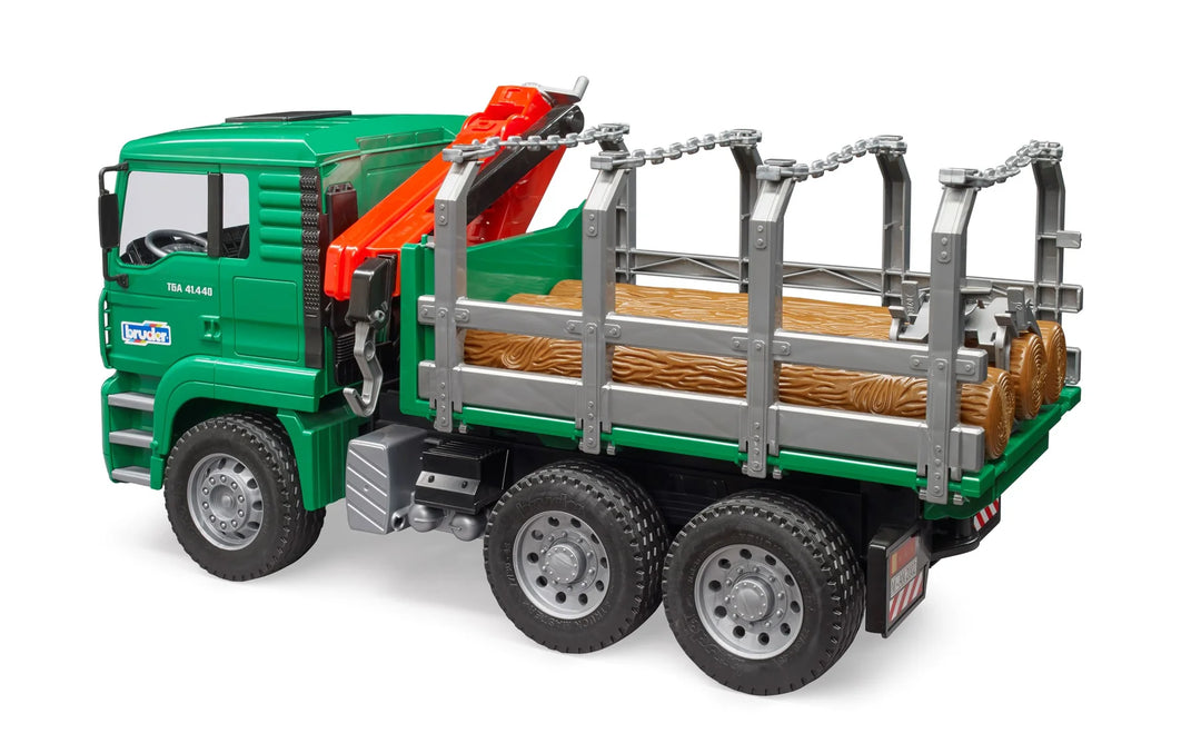 >Bruder 02769 MAN Timber Truck w/ Loading Crane and 3 Trunks