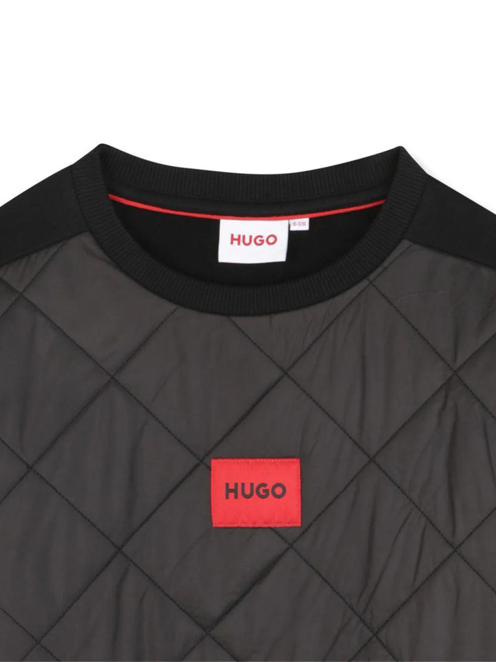 HUGO Kids Black Diamond Center Logo Sweatshirt - 8Y