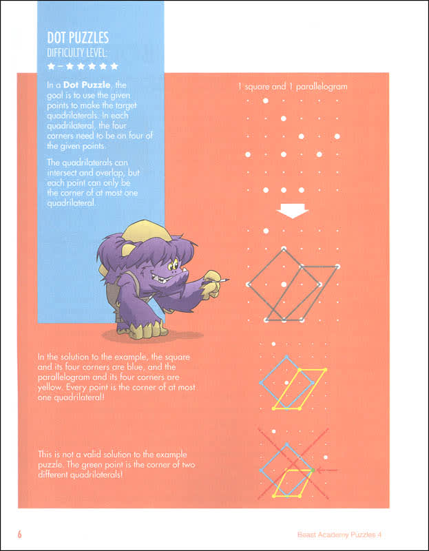 Beast Academy Level 4 Math Books - Ages 9-12 with FREE Puzzles Book