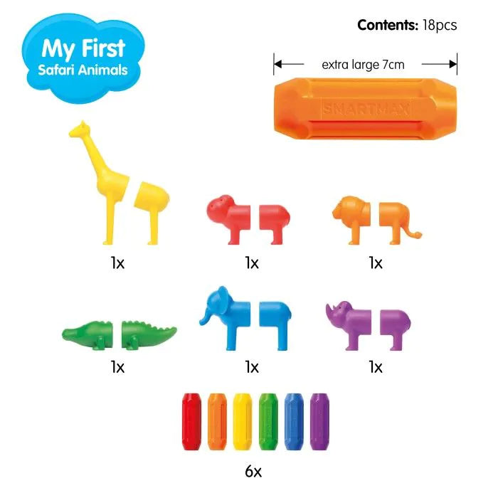 >SMART Games SmartMax My First Safari Animals STEM Magnetic Discovery Building Set