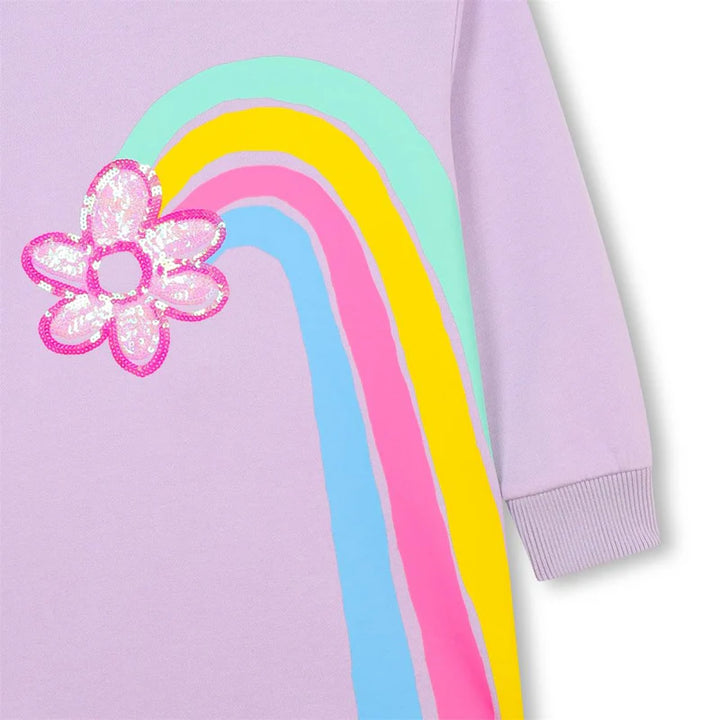 Billieblush Girls Purple Flower Sweatshirt Dress - 5Y/8Y