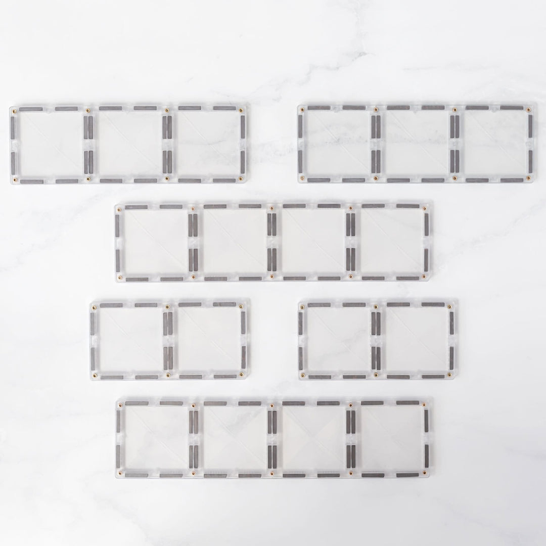 >CONNETIX Clear Tiles - 12 Pieces Rectangle Pack