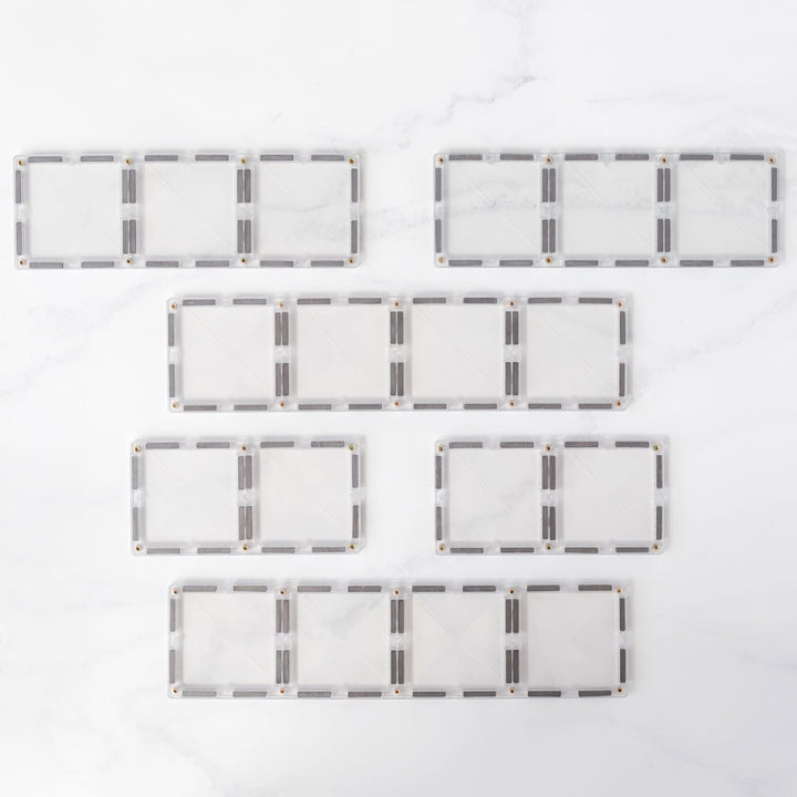 >CONNETIX Clear Tiles - 12 Pieces Rectangle Pack