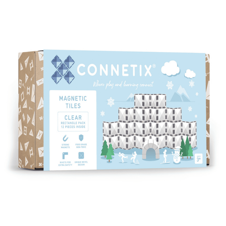 >CONNETIX Clear Tiles - 12 Pieces Rectangle Pack
