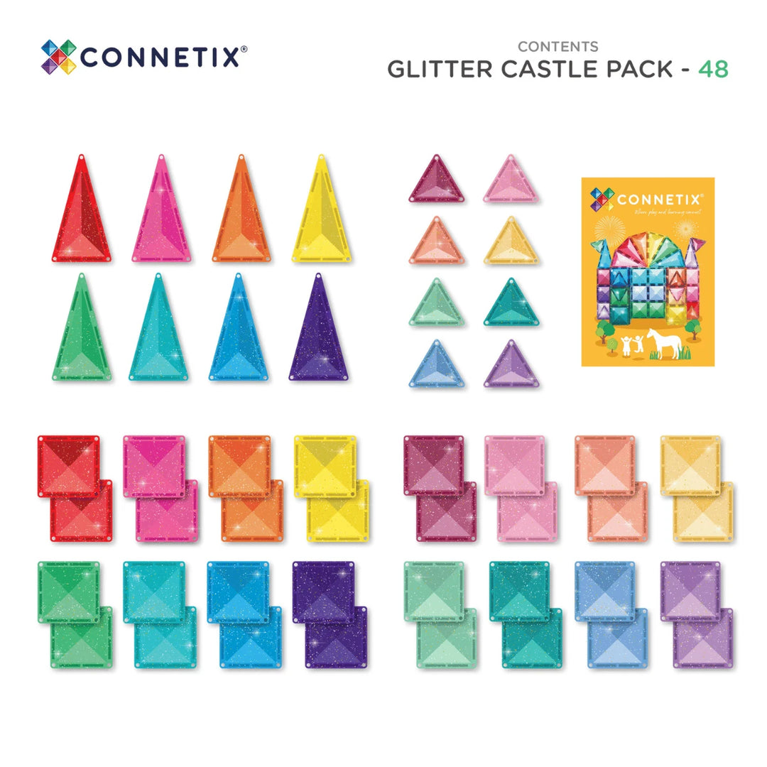>CONNETIX Glitter Tiles - 48 Pieces Castle Pack