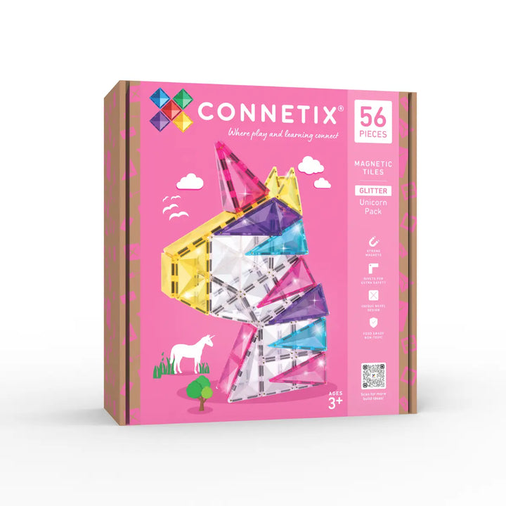 >CONNETIX Glitter Tiles - 56 Pieces Unicorn Pack