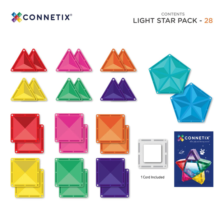 >CONNETIX Light Up Tiles - 28 Pieces Star Pack