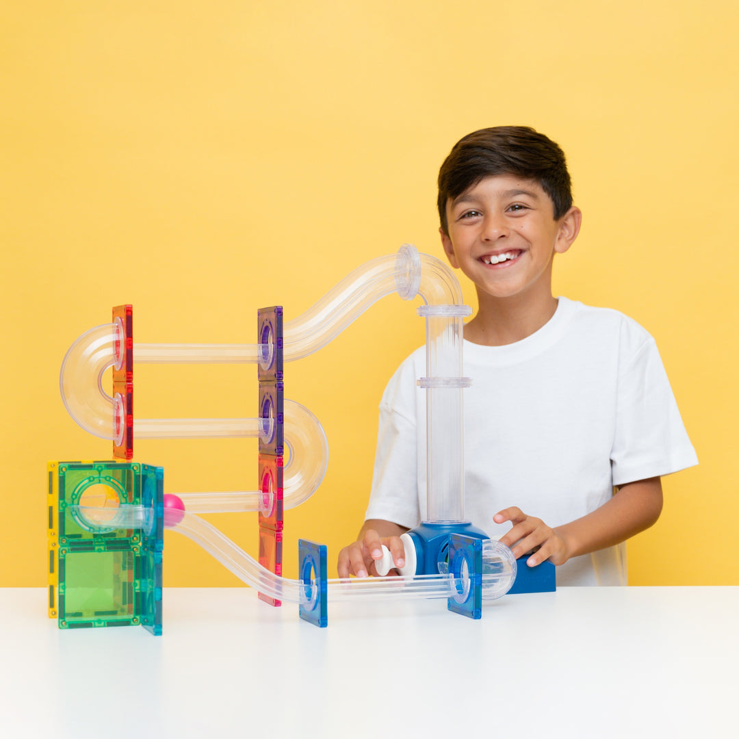 >CONNETIX Bright Tiles - 47 Pieces Ball Run Launcher Pack