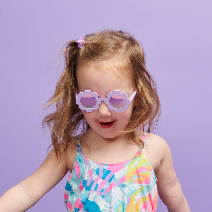 Babiators Kids Flower Polarized Sunglasses - Lavender / Mirrored Lenses