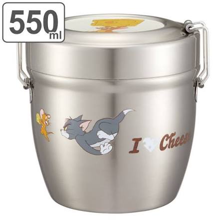 >Skater Stainless Antibacterial Thermal Lunch Box 550ml - Tom+Jerry